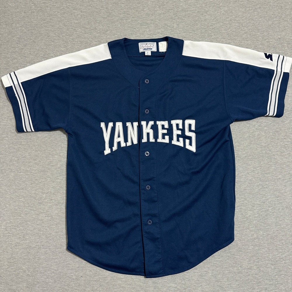 Vintage Starter Derek Jeter New York Yankees MLB Baseball Jersey Navy Size Large